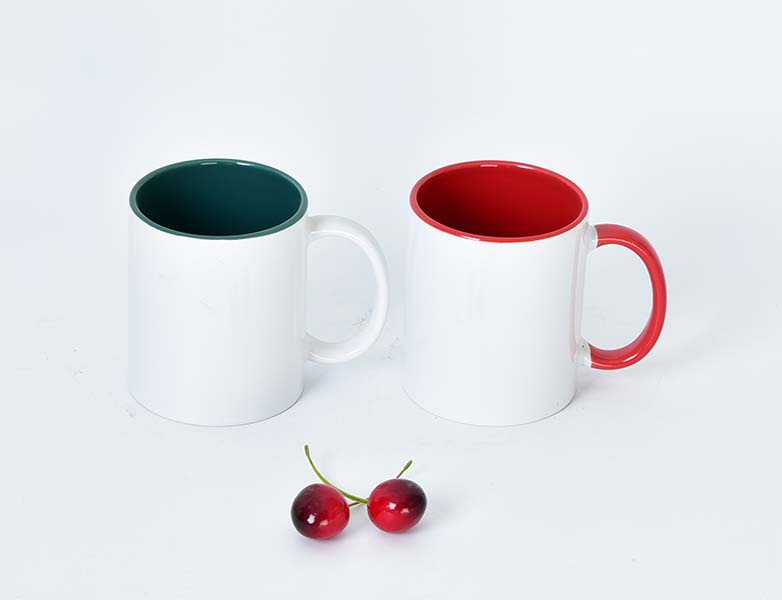 Colored glazed mugs