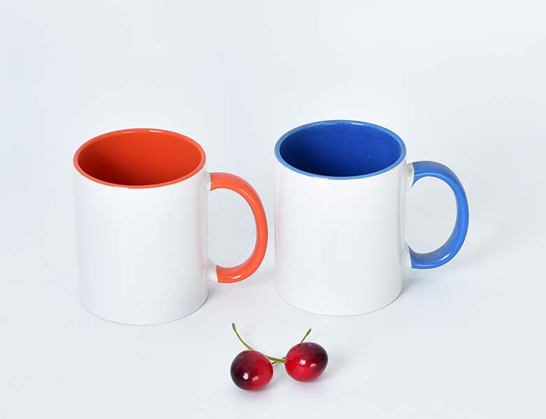 Colored glazed mugs